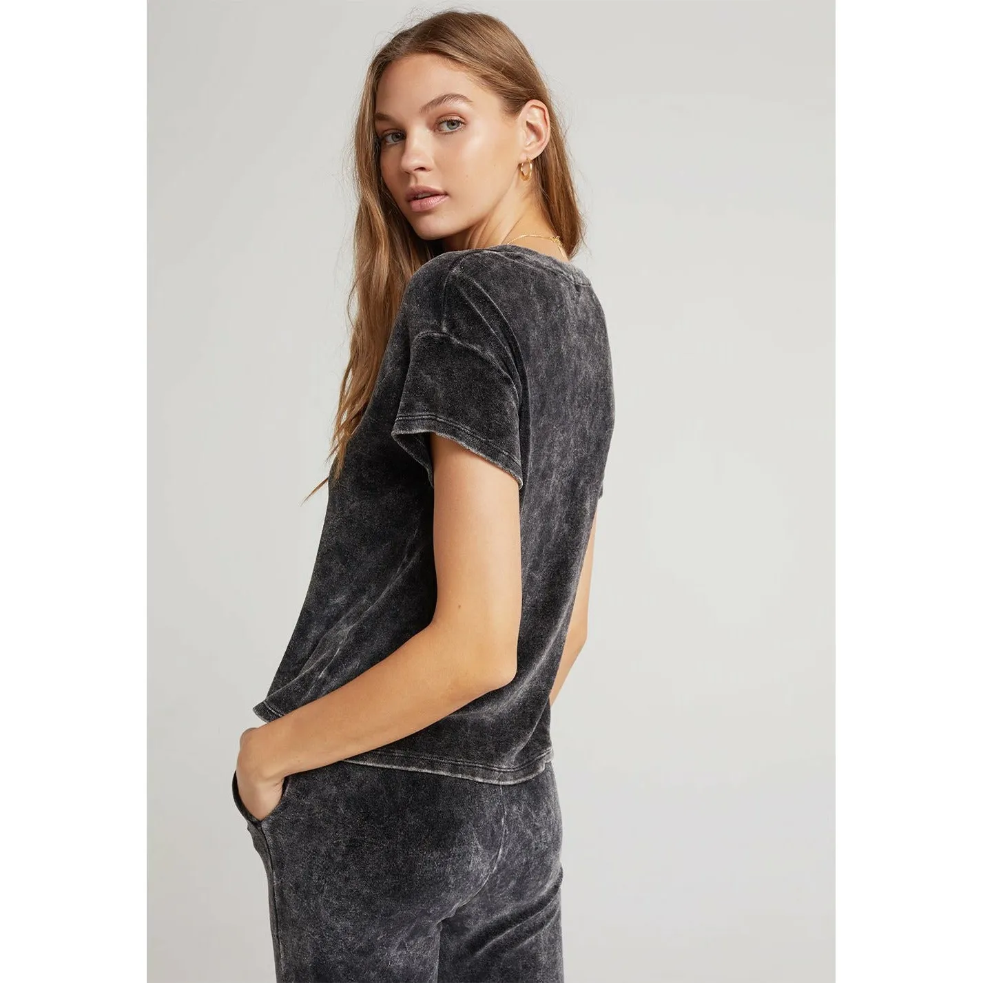 Velour V-Neck Tee