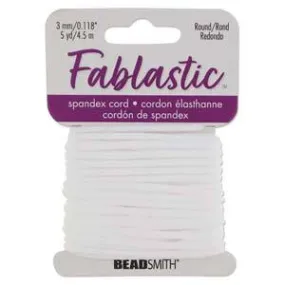 White Elastic Stretch Cord for Masks, 3mm Round Cord, Spandex, 5 yards, cor0545
