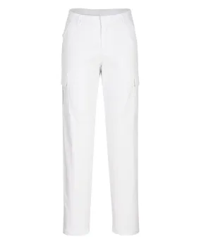 White - Women's stretch cargo trousers (S233) slim fit