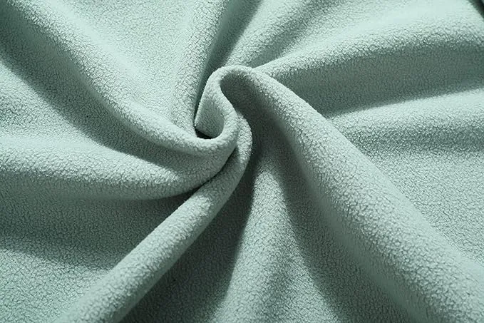 Wholesale Men's Full Zip Thermal Jackets With Pockets Soft Polar Fleece Coat - Green
