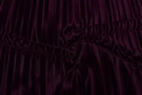 Wine Plain Pleated Knit Fabric
