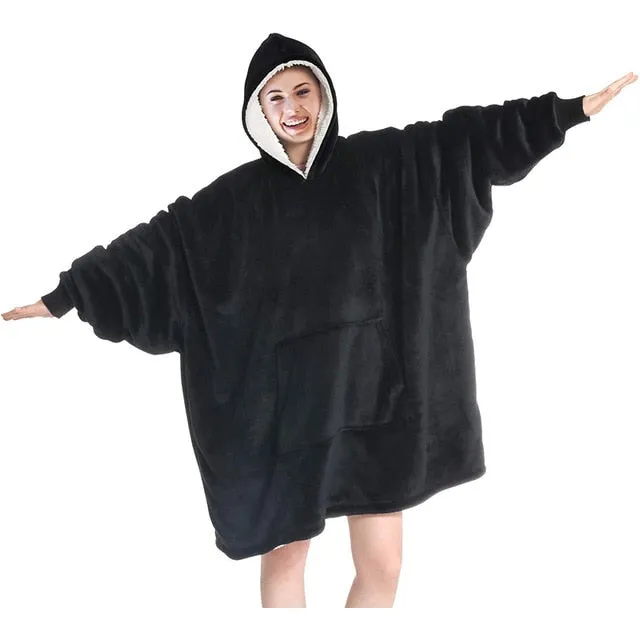 Women’s Oversized Hoodie Sweatshirt Winter Fleece - Giant Wearable Blanket With Sleeves Hoodies Sweat Women Clothes Moletom Feminino