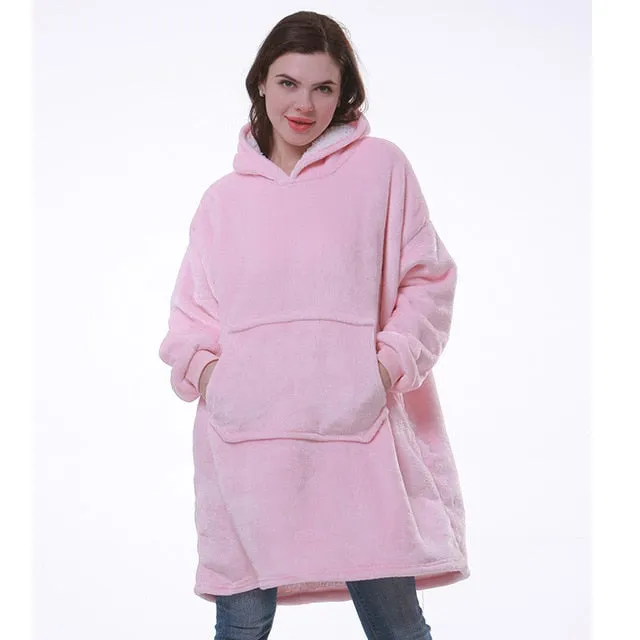 Women’s Oversized Hoodie Sweatshirt Winter Fleece - Giant Wearable Blanket With Sleeves Hoodies Sweat Women Clothes Moletom Feminino
