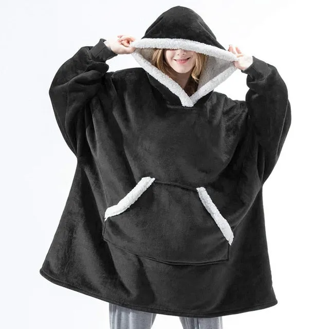Women’s Oversized Hoodie Sweatshirt Winter Fleece - Giant Wearable Blanket With Sleeves Hoodies Sweat Women Clothes Moletom Feminino
