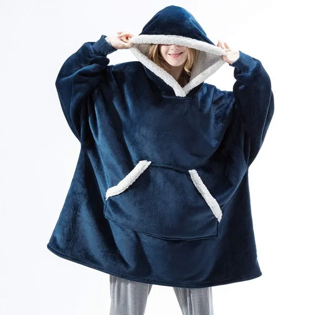 Women’s Oversized Hoodie Sweatshirt Winter Fleece - Giant Wearable Blanket With Sleeves Hoodies Sweat Women Clothes Moletom Feminino