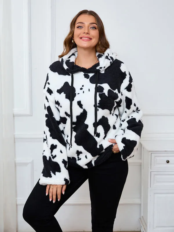 Women's Plus Size Plush Teddy Bear Fleece Hoodie