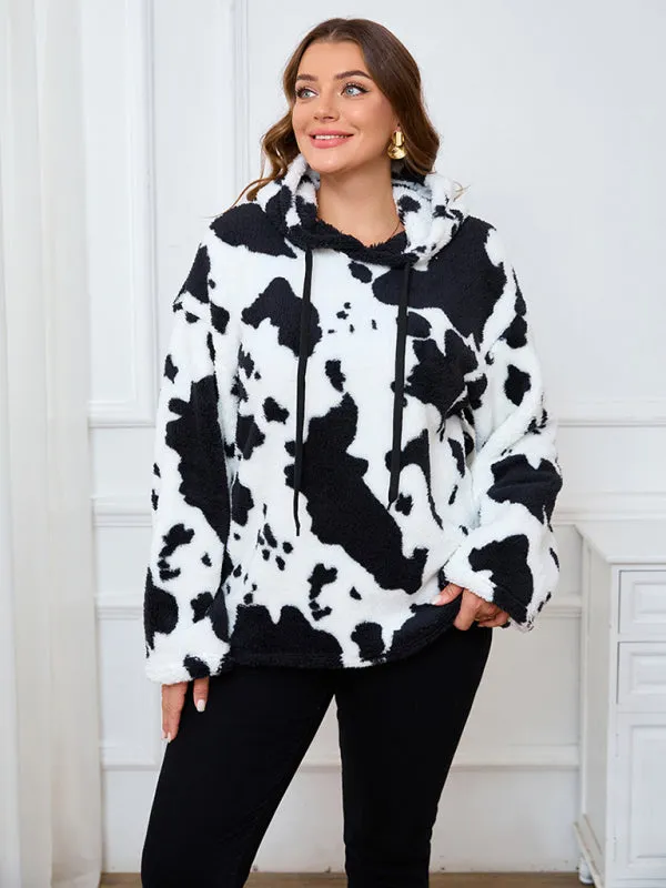 Women's Plus Size Plush Teddy Bear Fleece Hoodie
