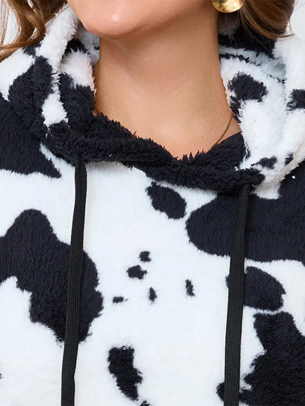 Women's Plus Size Plush Teddy Bear Fleece Hoodie