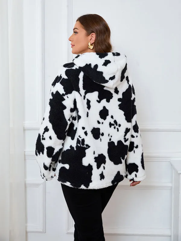 Women's Plus Size Plush Teddy Bear Fleece Hoodie