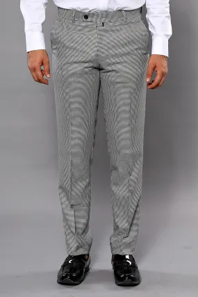 WSS Plaid Slim-Fit Grey Men Trousers  - Bloomington