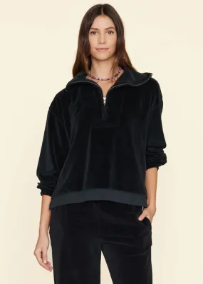 Xirena Black Oliver Velour Sweatshirt