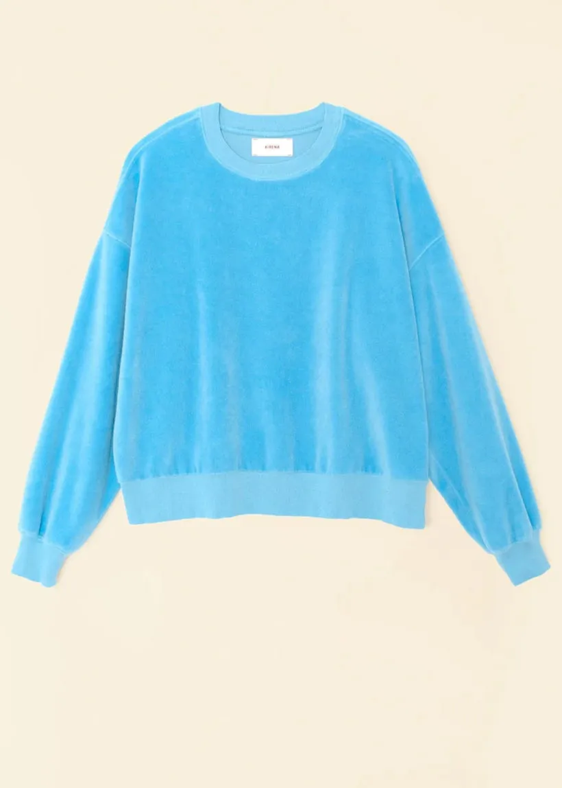 Xirena Pier Blue Huxley Velour Sweatshirt
