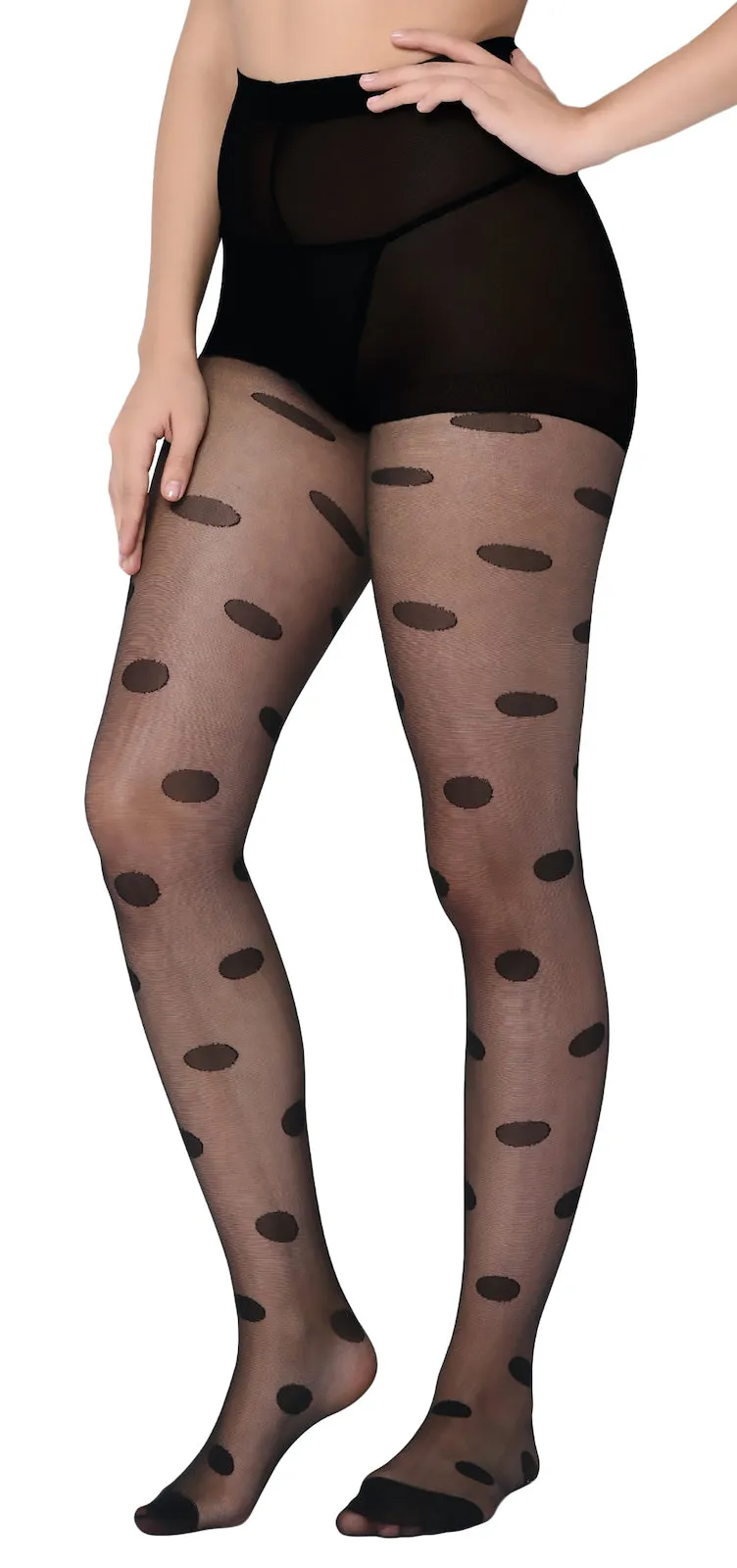 Xs and Os Women Semi Sheer Polka Footed Tights stockings