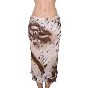 Y2K Italian Abstract Print Midi Skirt (S/M)