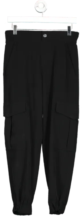 ZARA Black Slim Fit Cargo Trousers UK XS